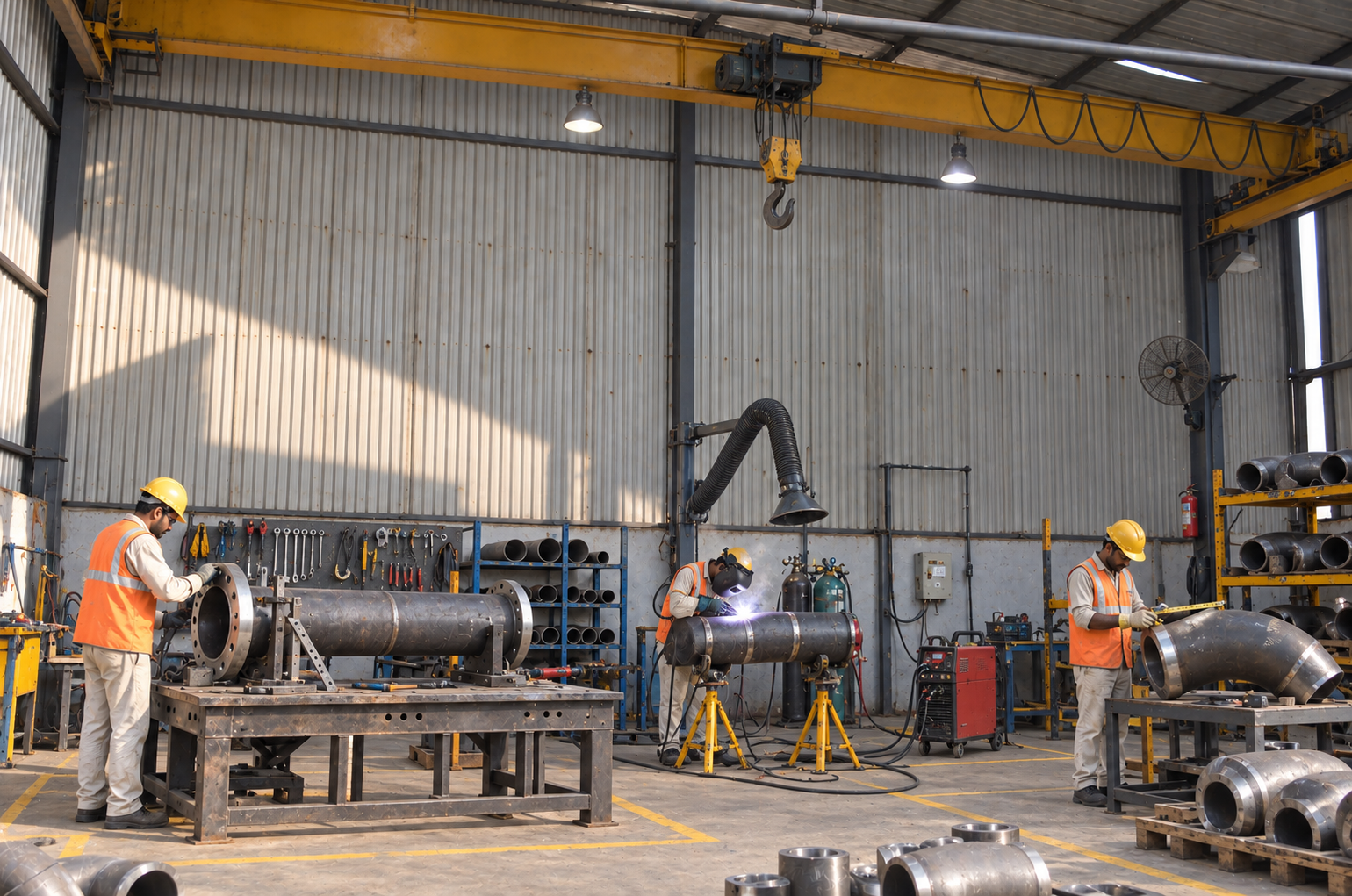 Fabrication shop — P.K. Tubes & Fittings manufacturing facility.